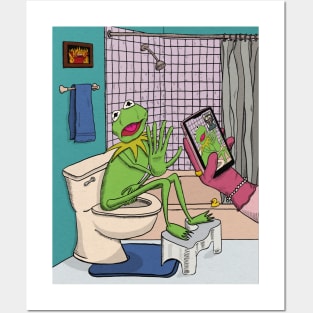 Kermit In The Bathroom Posters and Art